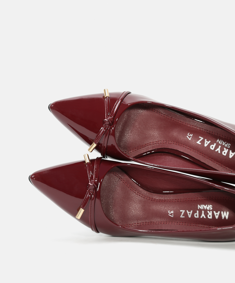 Zapatos tac&oacute;n adorno lazo image number null